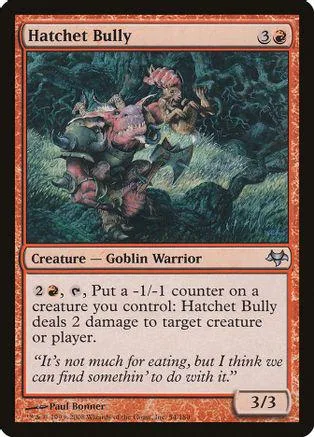 Goblin warrior card art showing goblins in a dark, grassy forest.