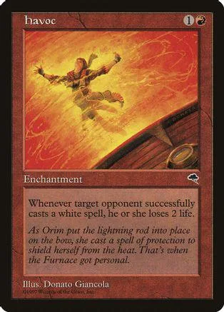 Card art depicts a figure flying amidst fiery, orange and yellow energy.