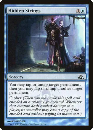 Dark fantasy scene with armored figure, blue and purple tones, Magic: The Gathering card.