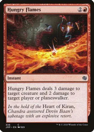 Fire and dark magic engulf a battlefield scene on a Magic: The Gathering card.