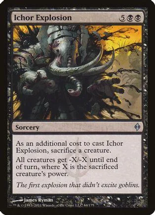 Dark fantasy card art featuring a monstrous creature. Black and gold frame.