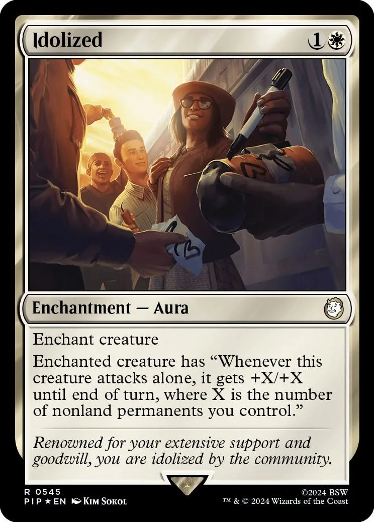 Card art shows people in a warm, outdoor setting. Enchantment Aura card.