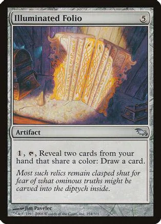 Illuminated Folio card art: glowing, ornate, open book on a dark surface.