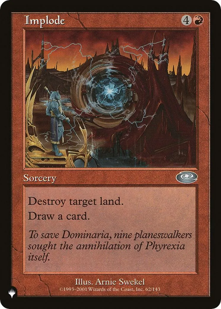Dark fantasy art card featuring a swirling vortex over a ruined landscape.