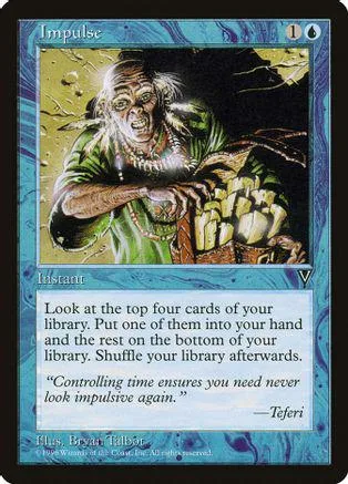 Green ape-like creature with glowing eyes on a blue and black card.