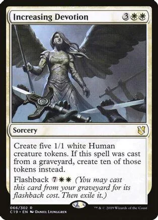 Angel figure on card art. White and gray tones. Magic: The Gathering card.