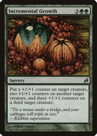 Card art shows pumpkins growing in a field. Sorcery card with text.