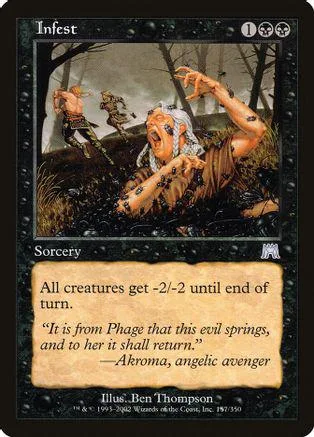 Creature card art showing a figure in a dark, wooded setting.