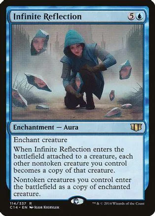 Blue and gray card art featuring a hooded figure in a misty landscape.