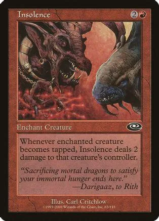 Dark dragon head and dinosaur illustration on a Magic: The Gathering card.