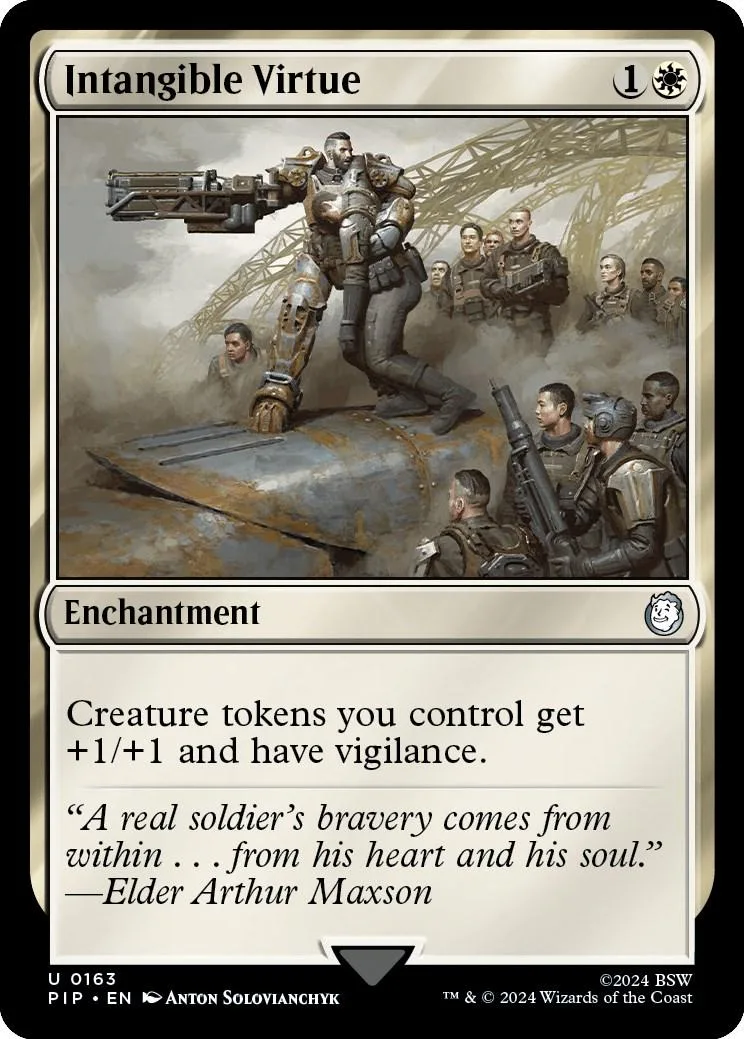 Fantasy soldier in armor holding a weapon on a metal surface.