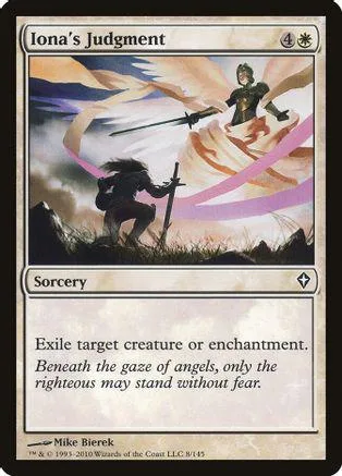 Black and white fantasy card art featuring a figure against a dramatic sky.