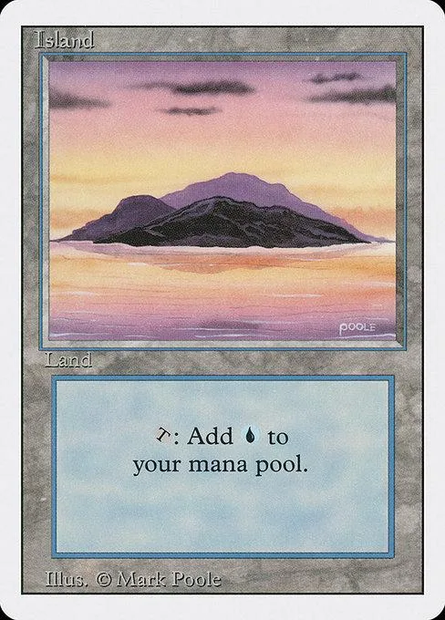 Landscape card art showing purple and orange sunset over dark mountains.