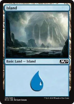 Blue water landscape art on a Magic: The Gathering Island land card.