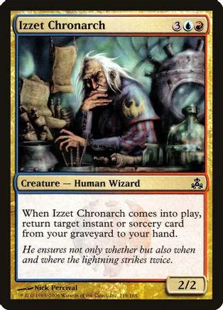 Wizard character in dark robes on a fantasy scene, Magic: The Gathering card.
