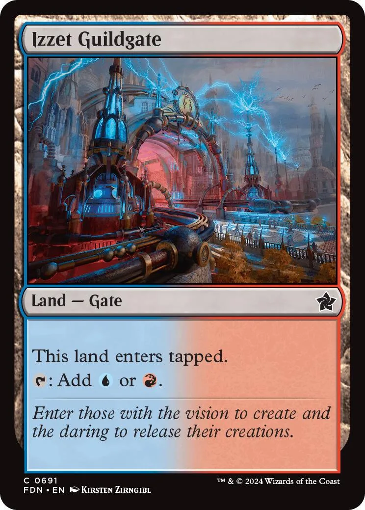 Magic: The Gathering card featuring a glowing, stormy gate structure.