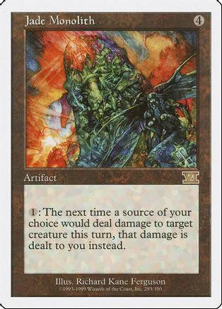 Green and orange abstract art on a Magic: The Gathering card.