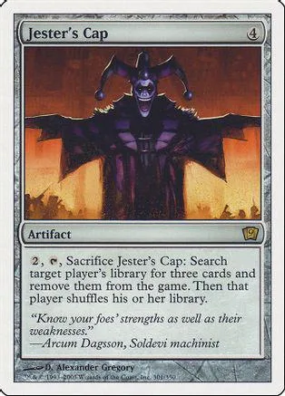 Dark, hooded figure with horns on a Magic: The Gathering card.