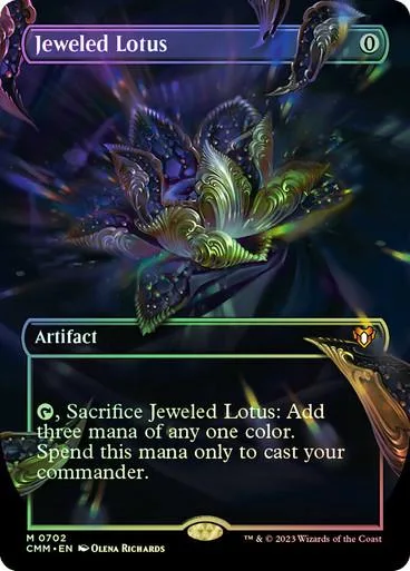 Purple and blue magical lotus card art, showing a glowing, ornate flower.