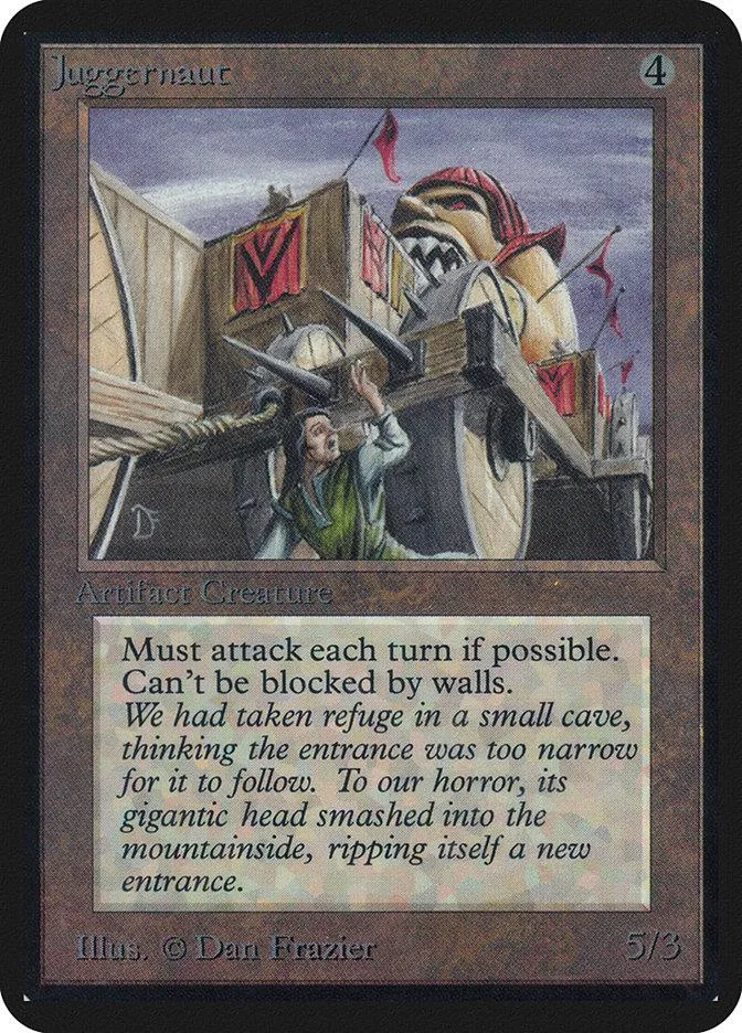 Card art depicts a monstrous, mechanical creature emerging from a structure.