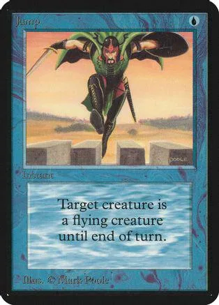 Green winged creature flying over landscape on Magic: The Gathering card.