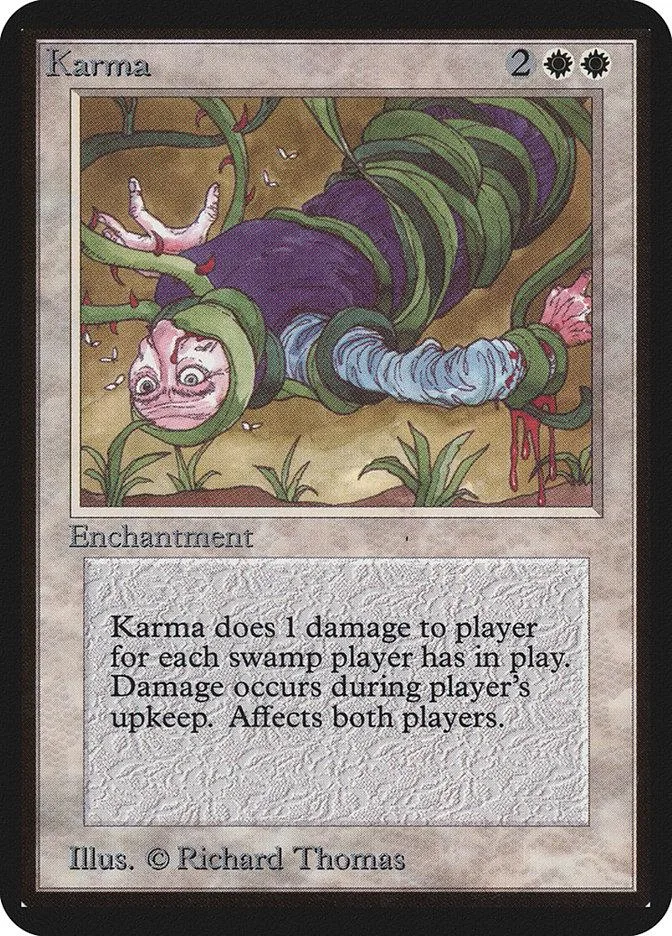 Purple, green, and brown swamp creature on a Magic: The Gathering card.