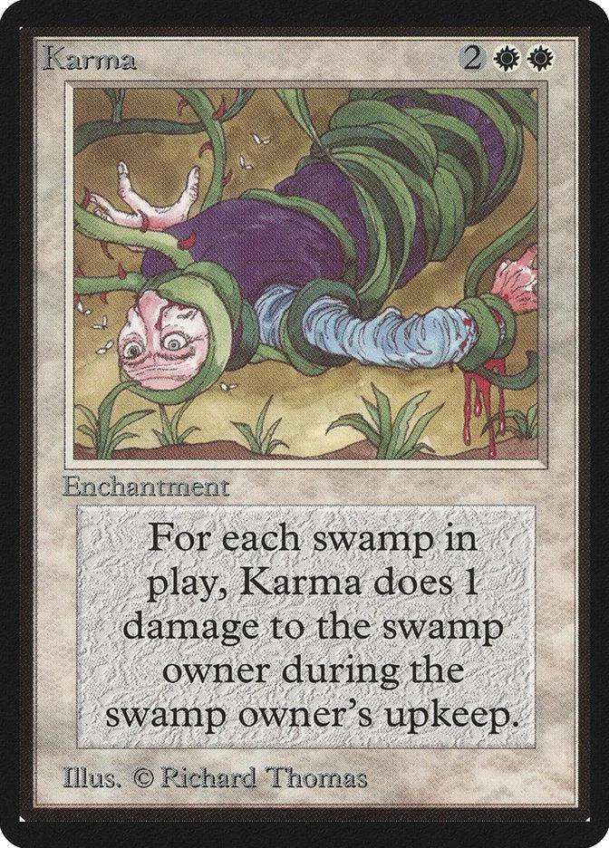 Card art depicts a purple, serpentine creature in a swampy, green environment.