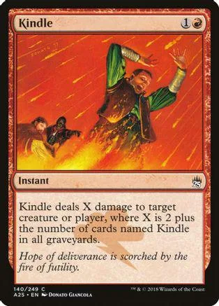 Card art shows figure in green and brown amidst fiery orange background.