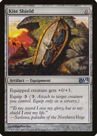 Shield card art shows a golden shield against a rocky, sunset landscape.