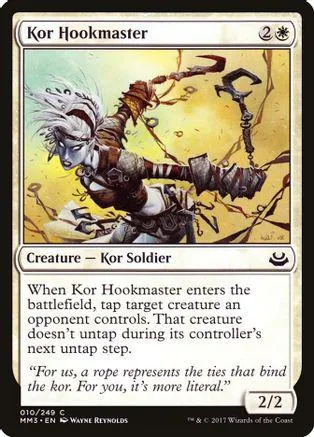 White-haired warrior with axe, dynamic pose, on a Magic: The Gathering card.