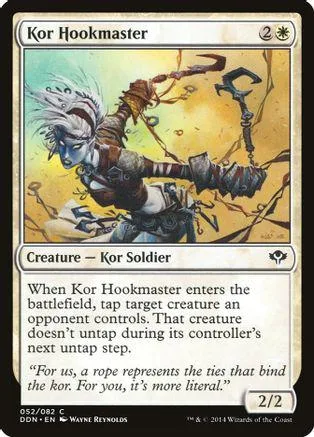 White-haired warrior figure on a card with brown and gold tones.