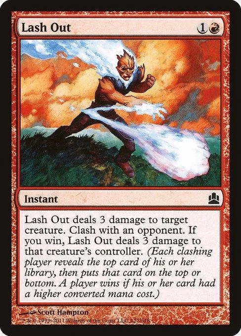 Fiery scene with a warrior figure on a Magic: The Gathering card.