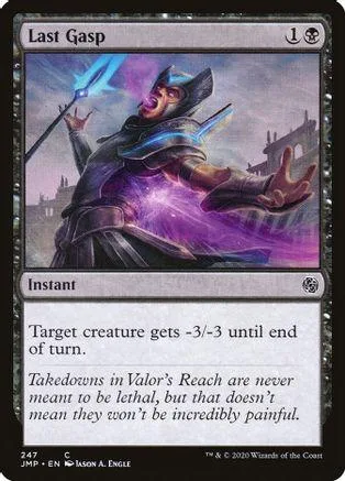 Dark robed figure casting purple magic on a fantasy battlefield.
