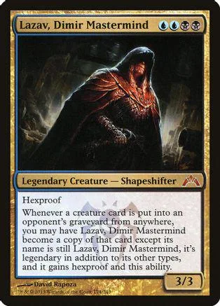 Dark, hooded figure on a black and brown Magic: The Gathering card.