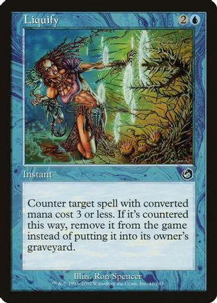 Fantasy figure in green forest, blue and green Magic: The Gathering card.