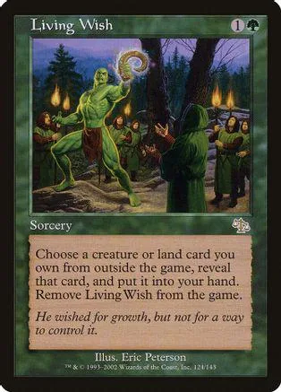 Green creature in forest setting on a Magic: The Gathering card.