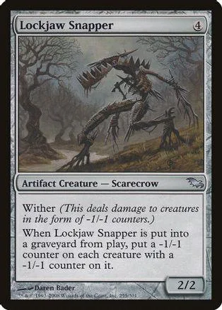 Scarecrow creature card art: dark, spooky forest scene with skeletal figure.