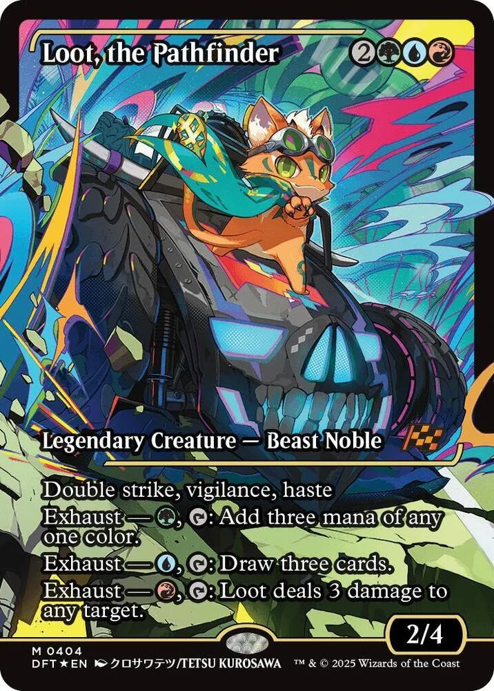 Fantasy creature card art featuring a fierce, armored, orange and black beast.