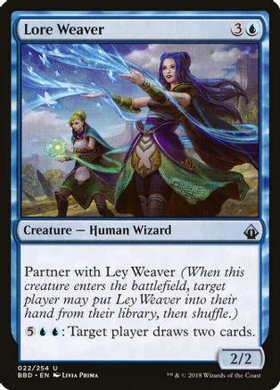 Wizard character in purple and green robes on a fantasy landscape card.