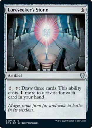Stone artifact card art shows glowing light in a stone chamber.