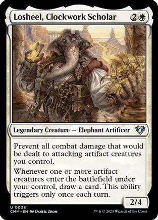 Elephant creature with steampunk elements on a Magic: The Gathering card.