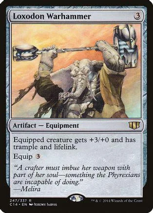 Card art shows armored figures wielding a large, metallic weapon.