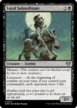 Zombie creature card art: decaying figure against a moonlit, dark landscape.