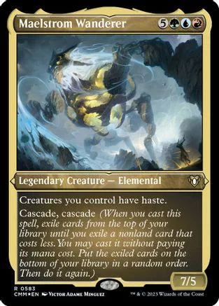 Elemental creature card art featuring a swirling, golden, and black beast.