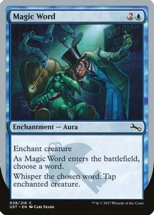 Magic Word card art: green figure in top hat, dark, mystical scene.