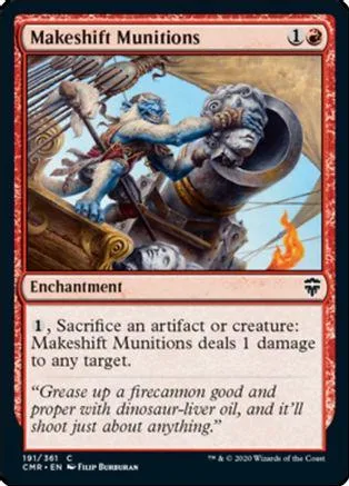 Card art shows blue and gray creatures fighting over a large cannon.