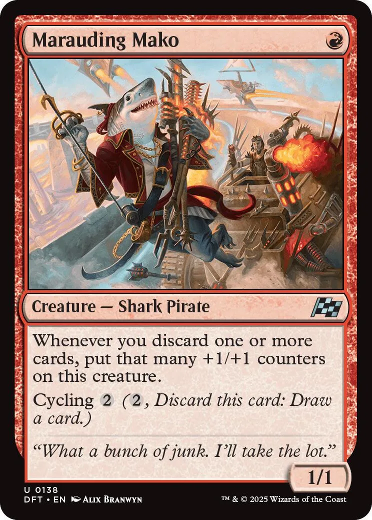 Shark pirate creature card art, featuring a shark and pirates in action.