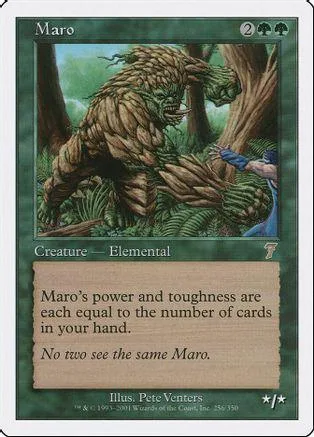 Large brown elemental creature in a forest setting on a trading card.
