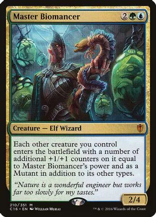 Elf wizard creature card, dark green and blue art, showing a warrior with a serpent.