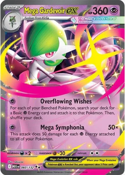Mega Gardevoir EX, green and white, on a card with HP 360.
